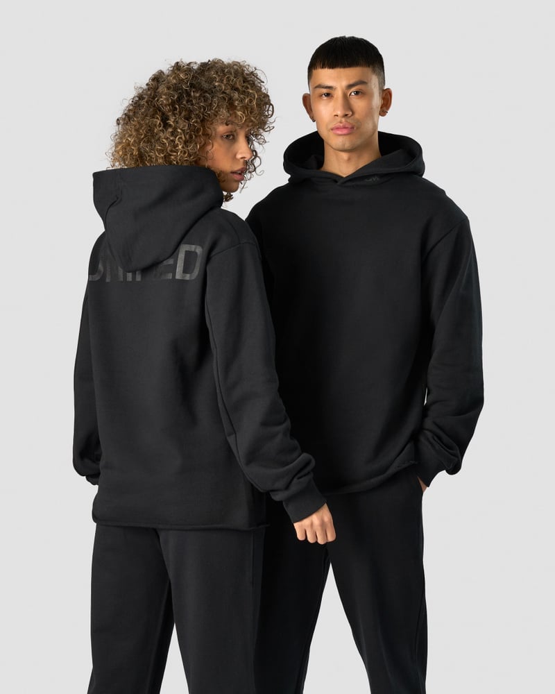 unified hoodie print black