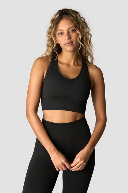 soft seamless sports bra black