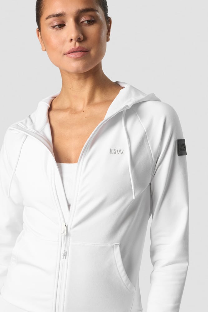 activity zip hoodie wmn white