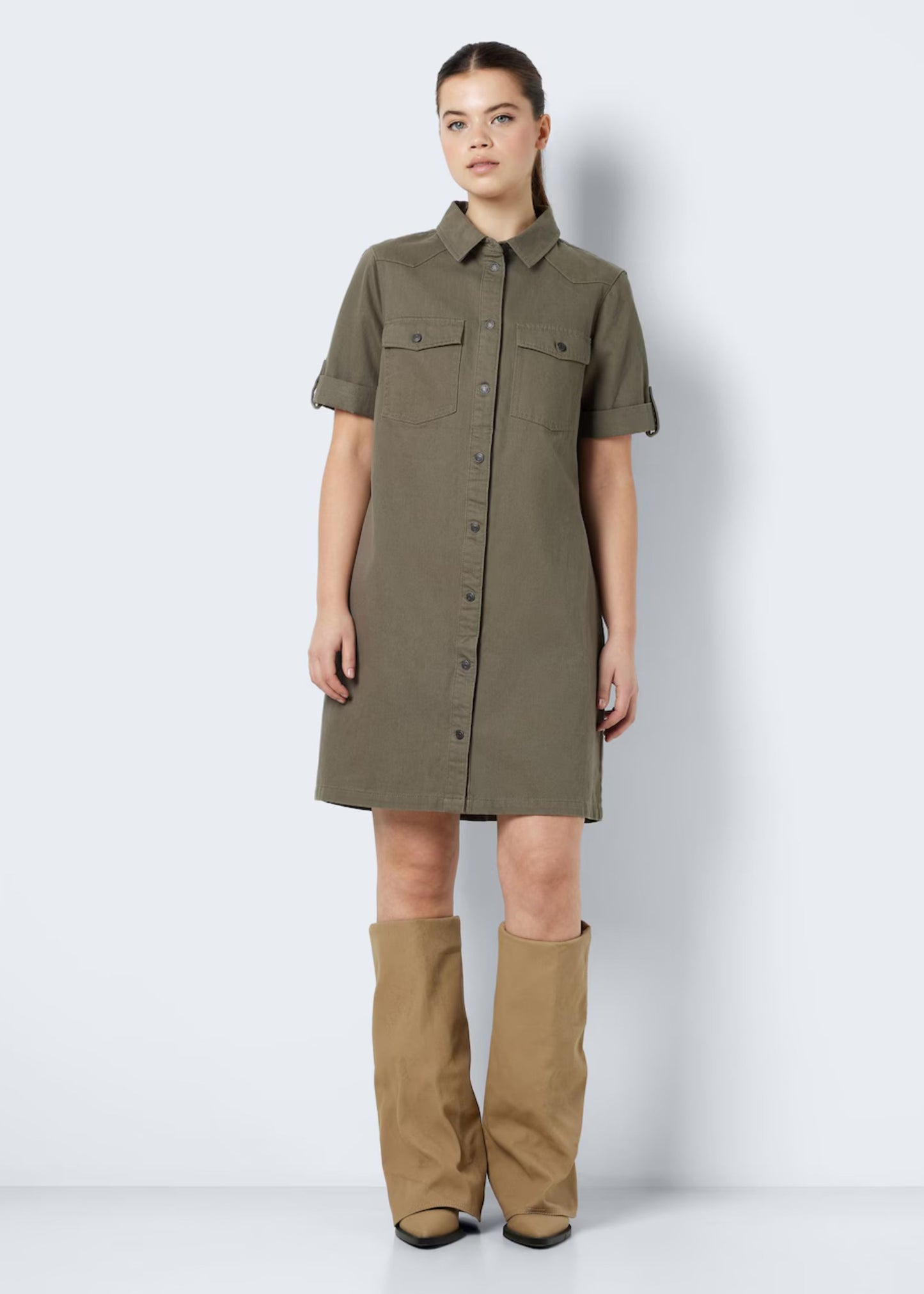 Signe Denim Dress - Army Green - for kvinde - NOISY MAY - Kjoler