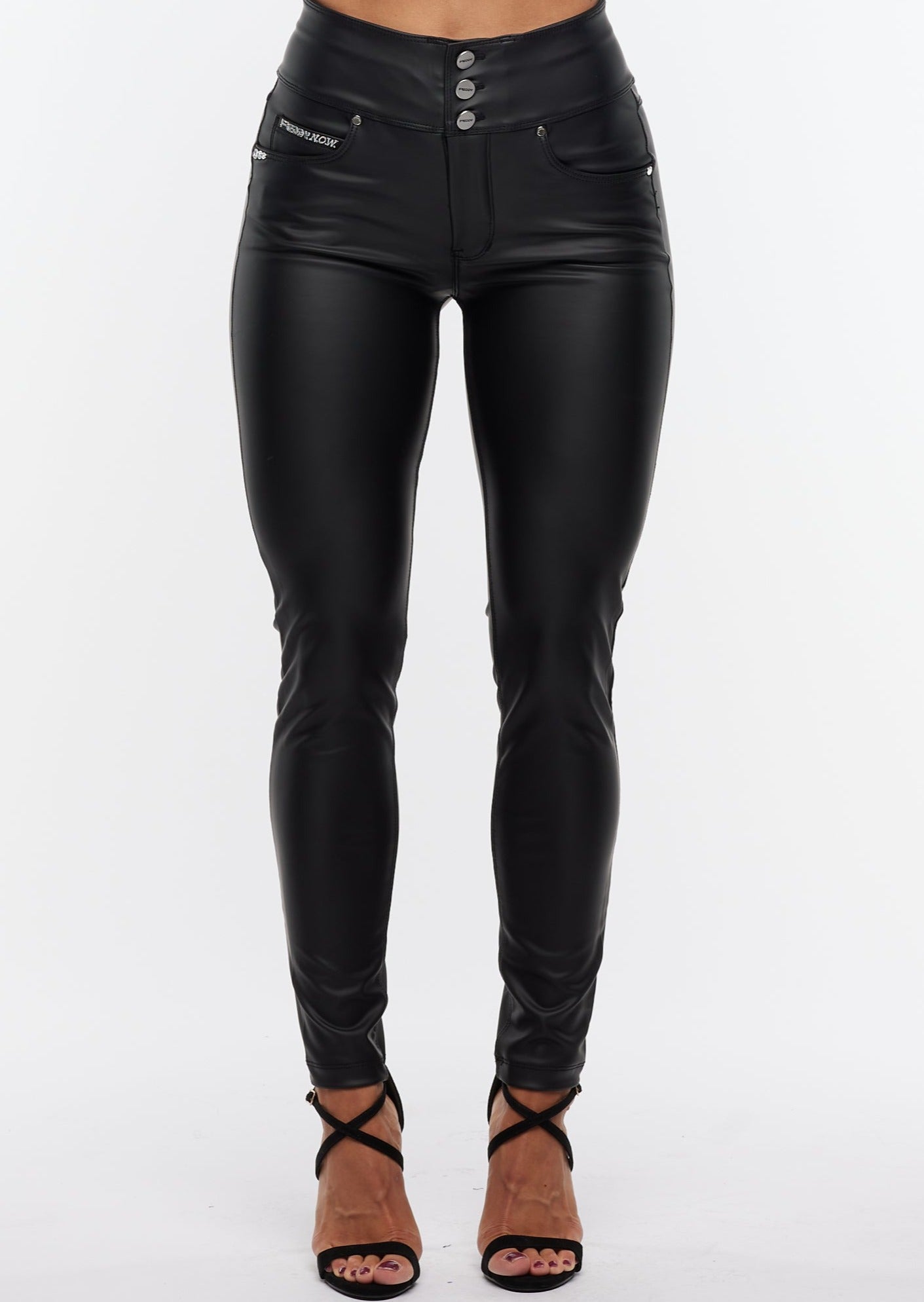 Freddy WR.UP® NOW High Waist - Eco Leather Black - for kvinde - FREDDY WR.UP® - Bukser