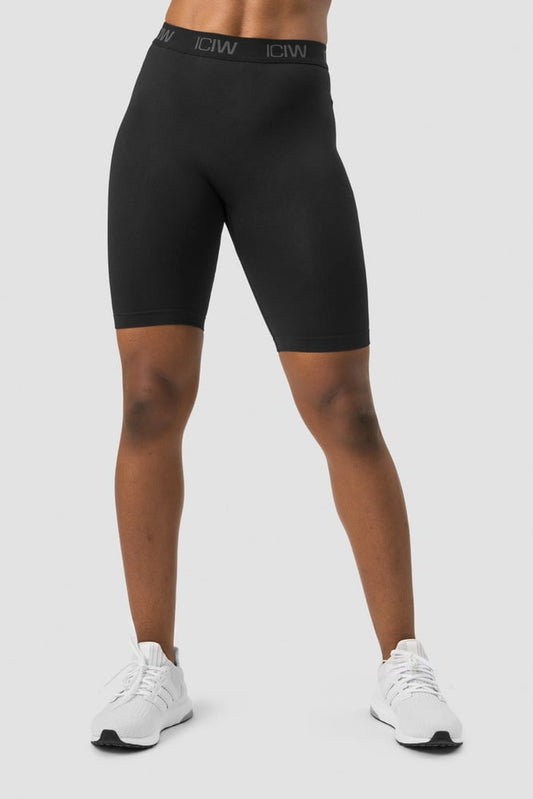 define seamless logo biker shorts black