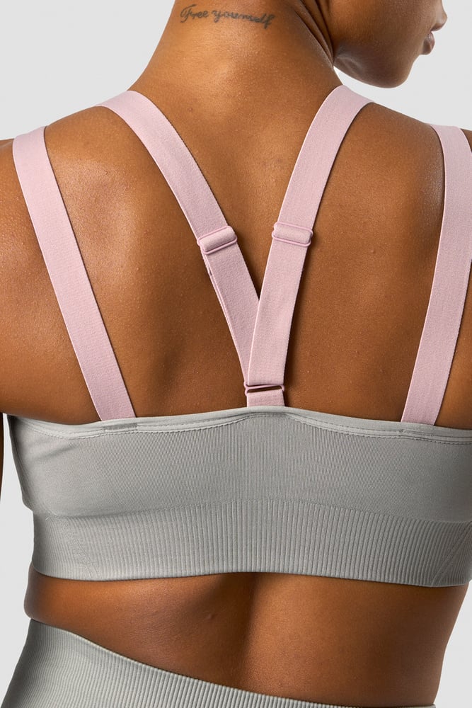 deluxe seamless adjustable sports bra grey