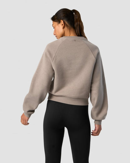 everyday cropped crewneck greige