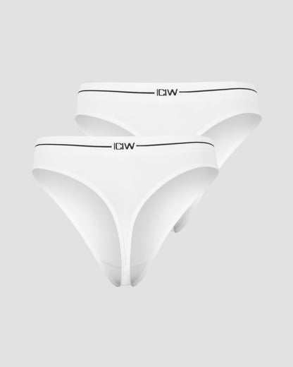 everyday seamless thong 2-pack white