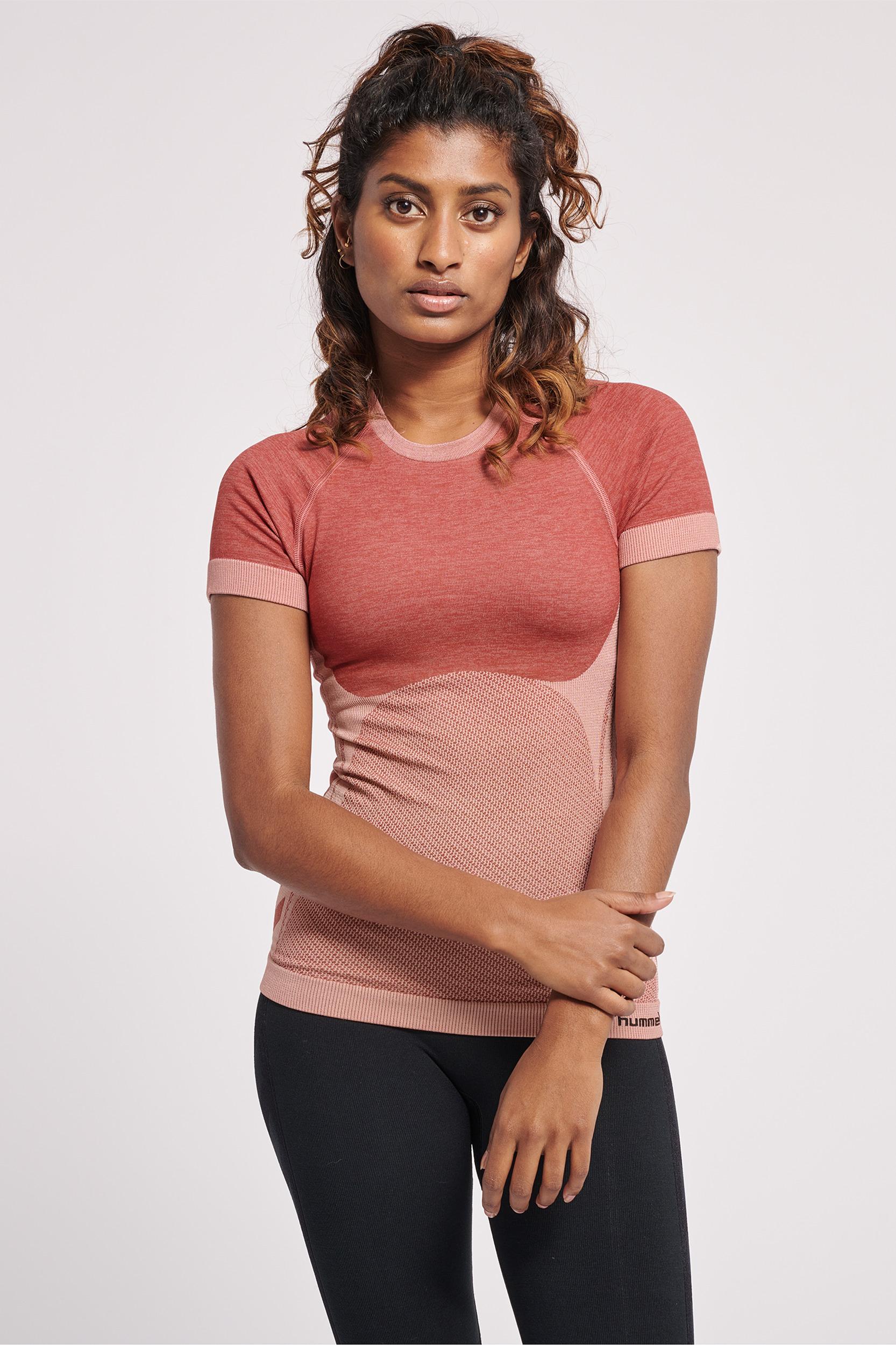 HUMMEL - Hmlclea Seamless Tight T-shirt - Withered Rose/rose Tan Melange