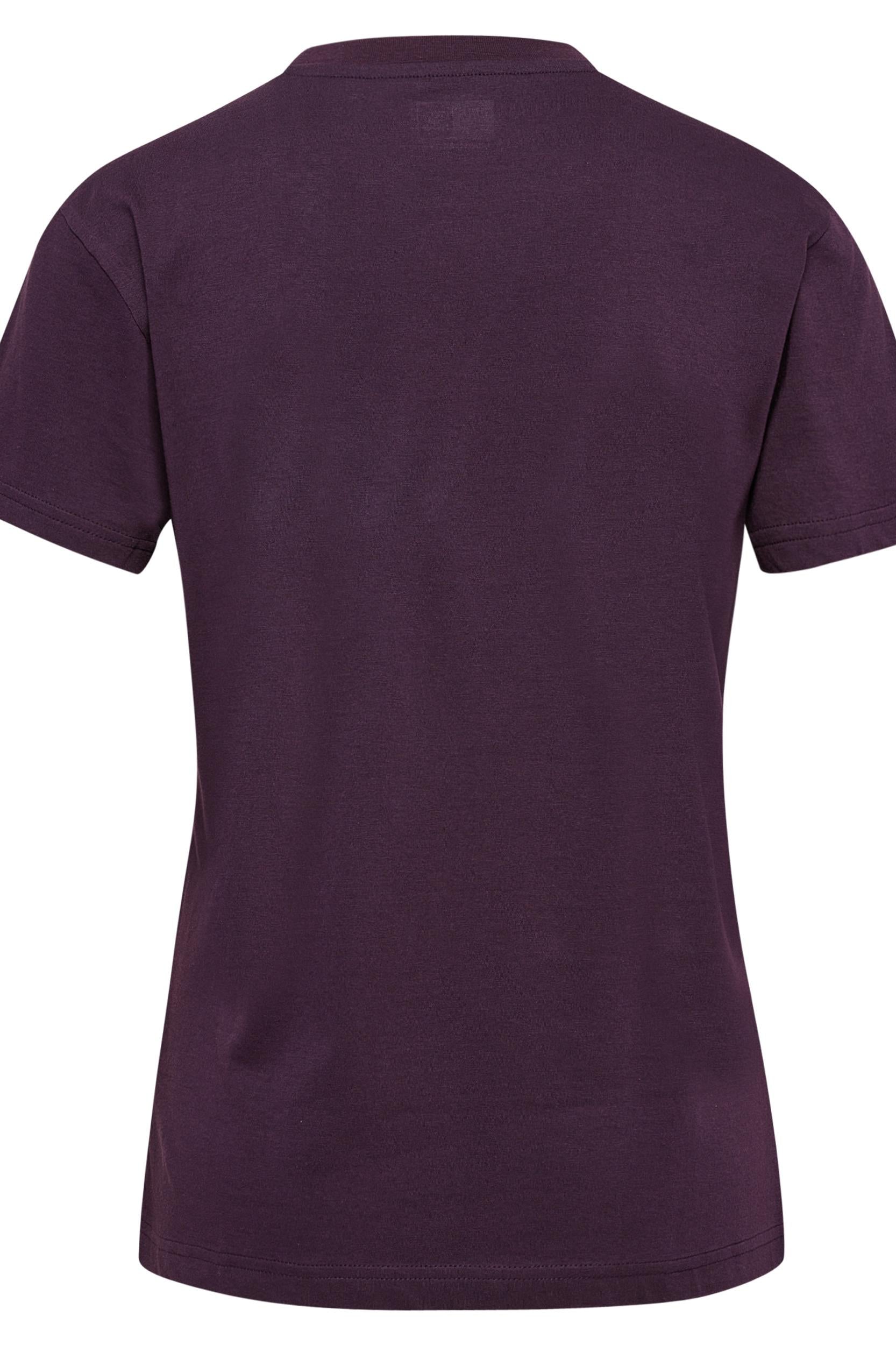 HUMMEL - Hmlelemental Logo Cotton Tee Woman - Plum Perfect