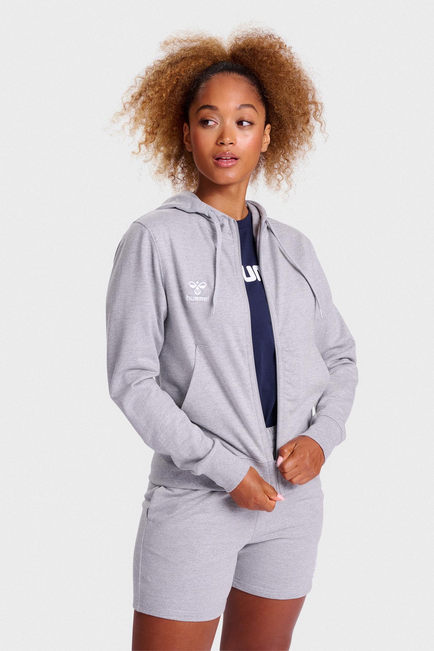 HUMMEL - Hmlgo 2.0 Zip Hoodie Woman - Grey Melange