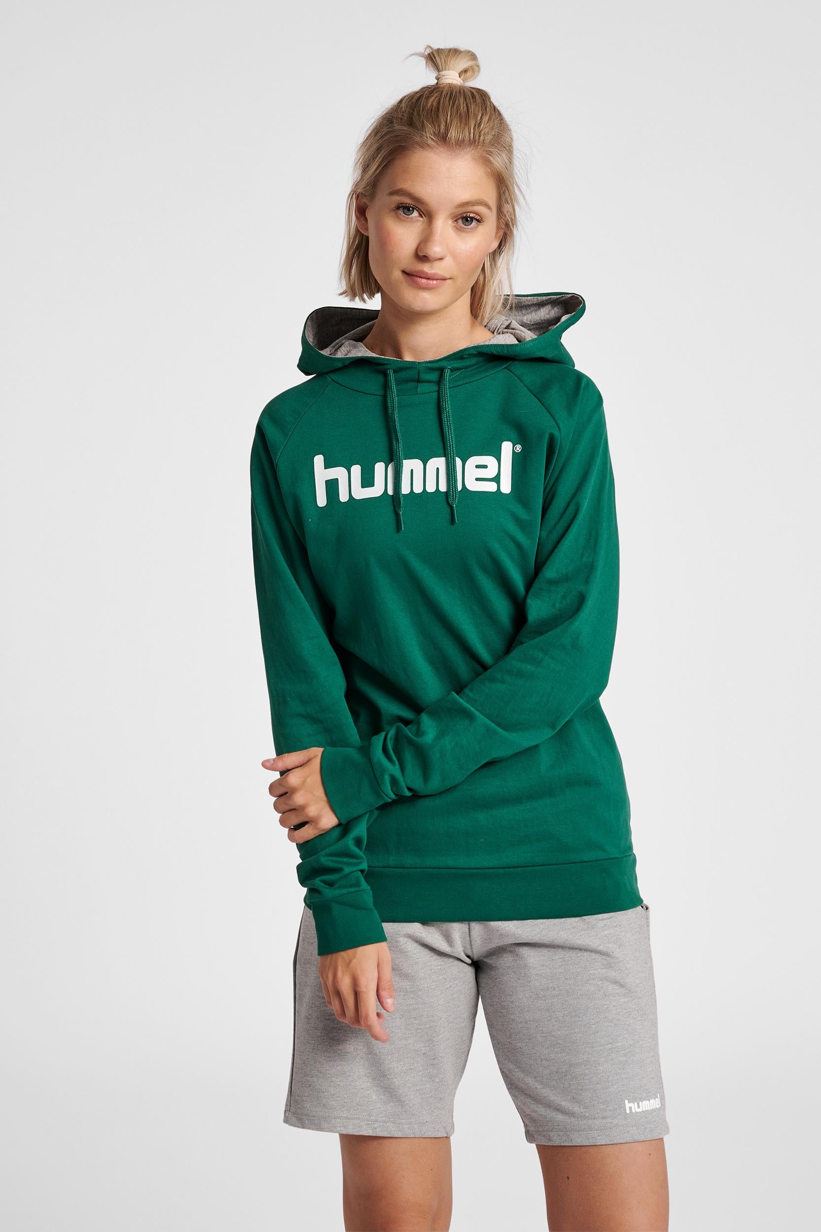 HUMMEL - Hmlgo Cotton Logo Hoodie Woman - Evergreen