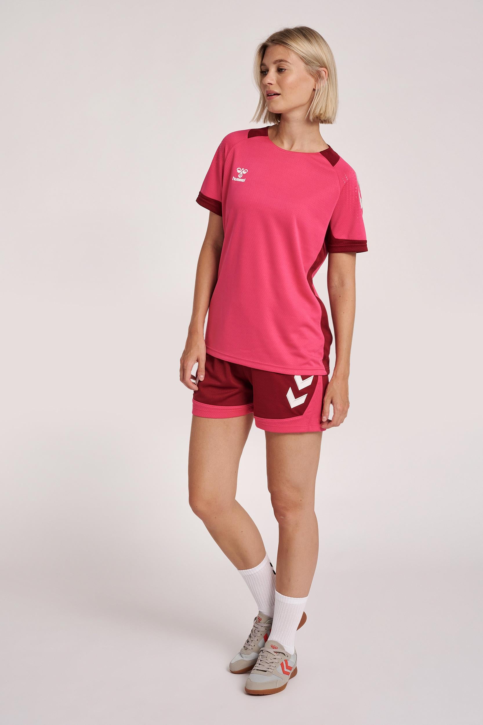 HUMMEL - Hmllead Womens S/s Poly Jersey - Raspberry Sorbet