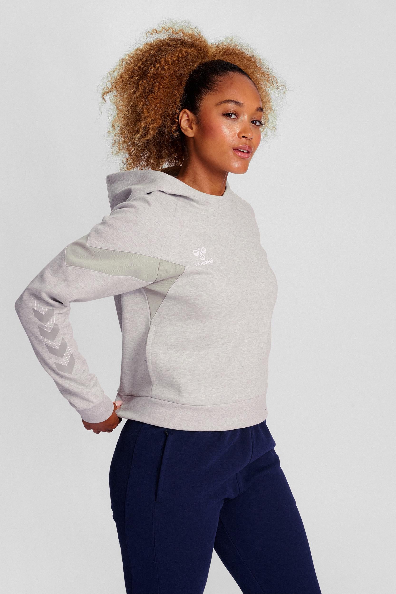 HUMMEL - Hmltravel Sweat Hoodie Woman - Light Grey Melange