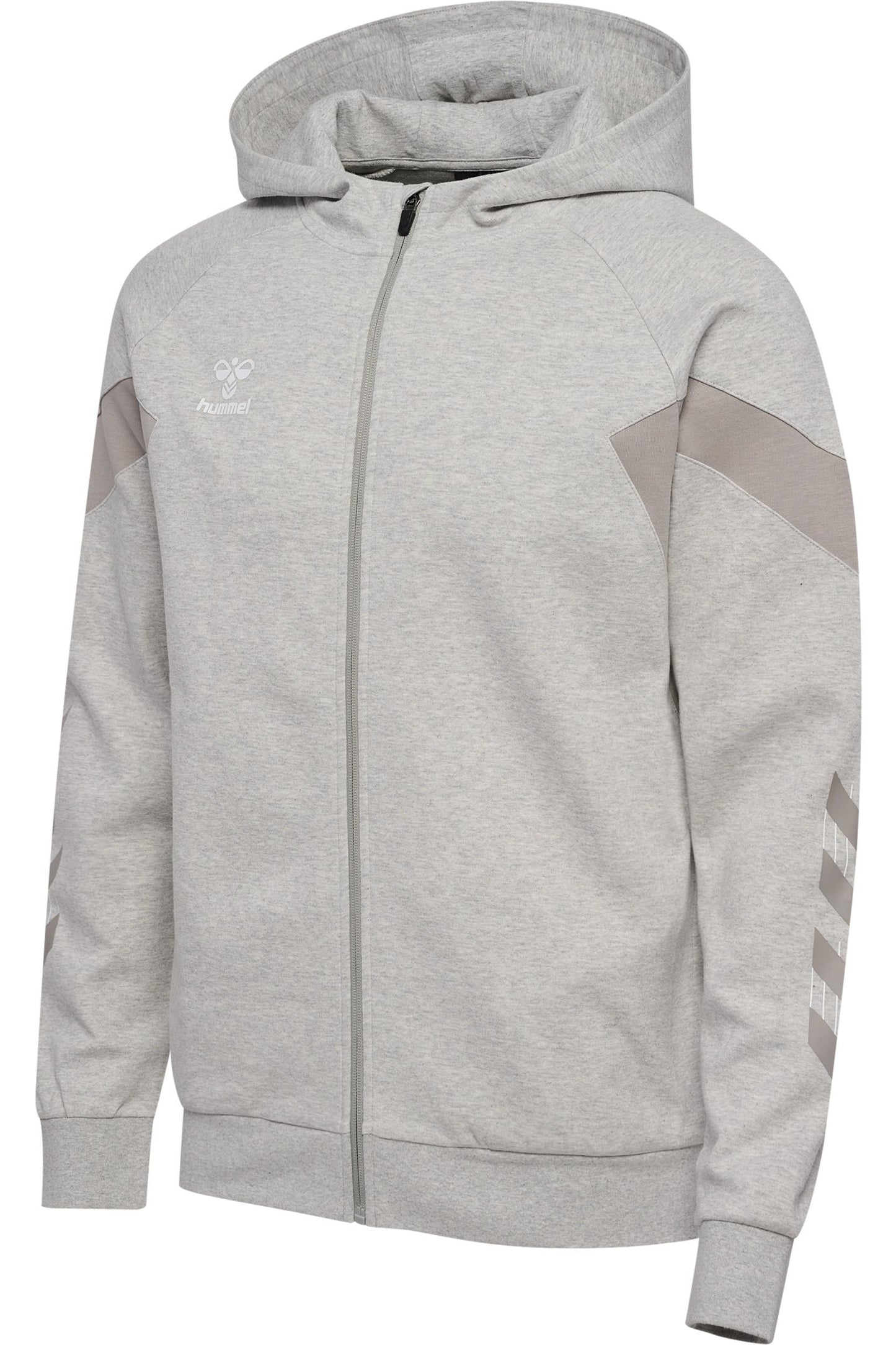 HUMMEL - Hmltravel Zip Hoodie - Light Grey Melange