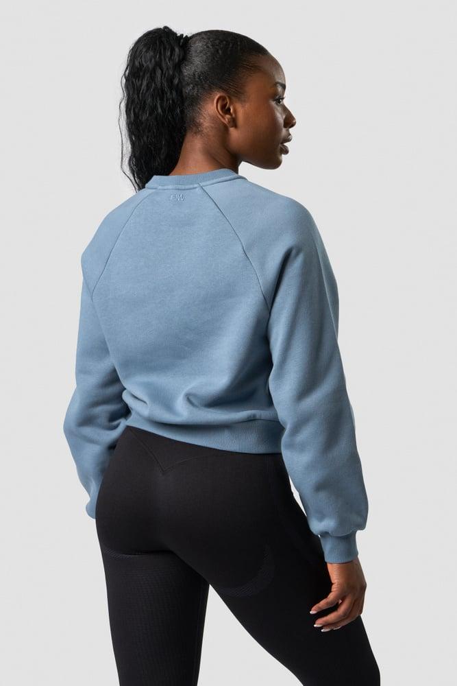 ICANIWILL - Everyday Cropped Crewneck - Steel Blue