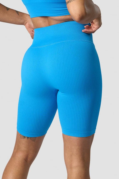 ICANIWILL - Ribbed Define Seamless Biker Shorts - Azure Blue