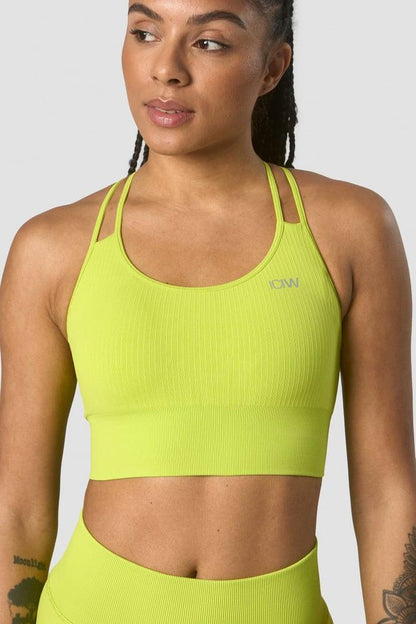 ICANIWILL - Ribbed Define Seamless Sports Bra - Lime Green