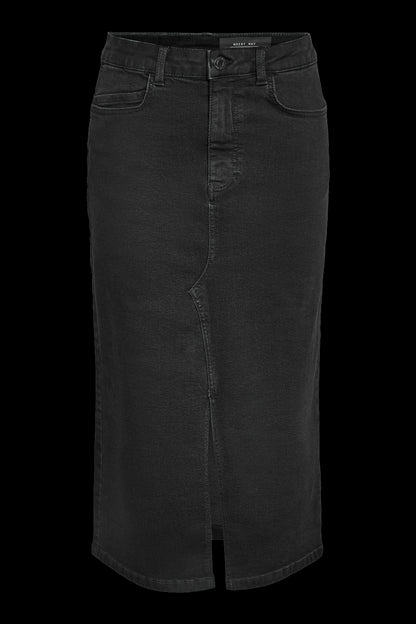 NOISY MAY - Kath Nw Slit Midi Skirt - Black