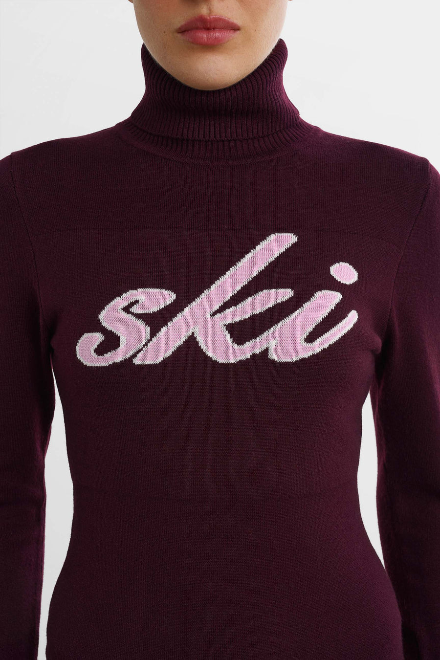 Retro skidtröja · Bordeaux/Rosa