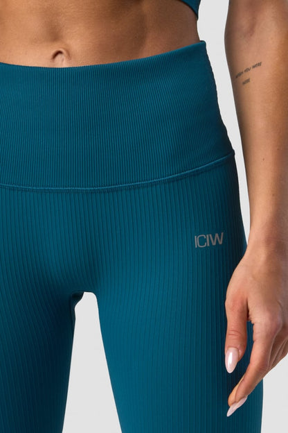 ribbed define seamless pocket tights teal