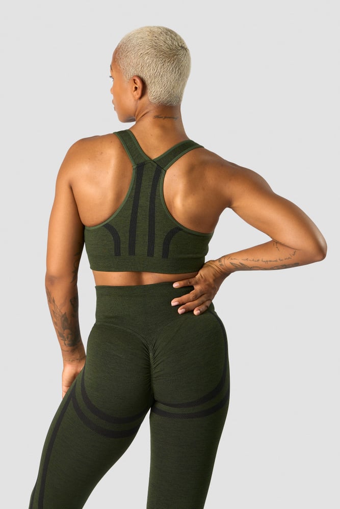 rush seamless sports bra dark green