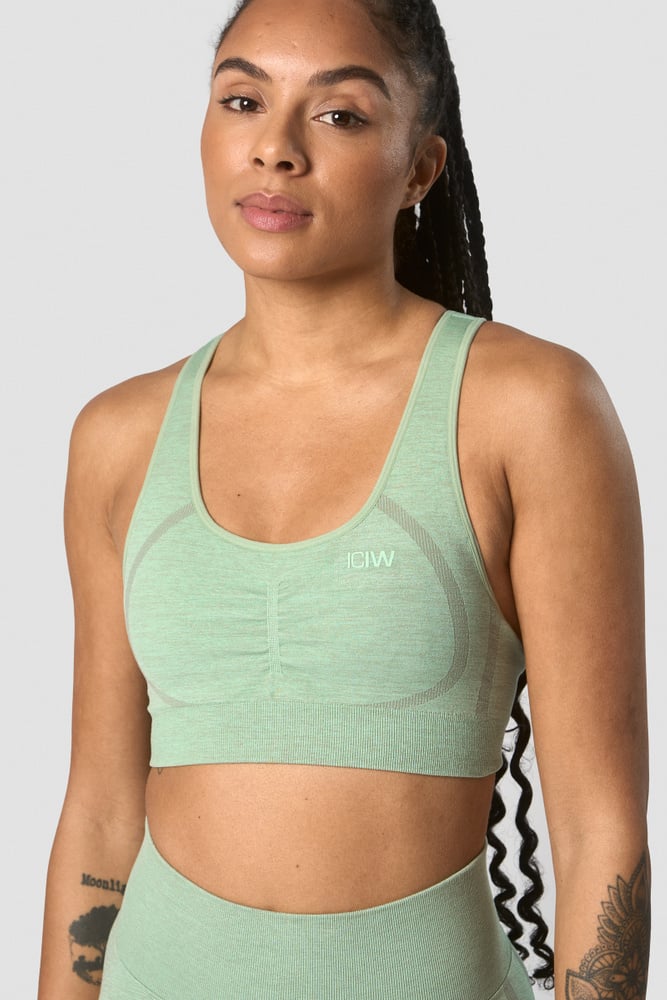 rush seamless sports bra ice green melange