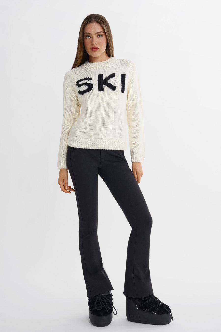 SKI Chunky Knit Sweater · Vit svart