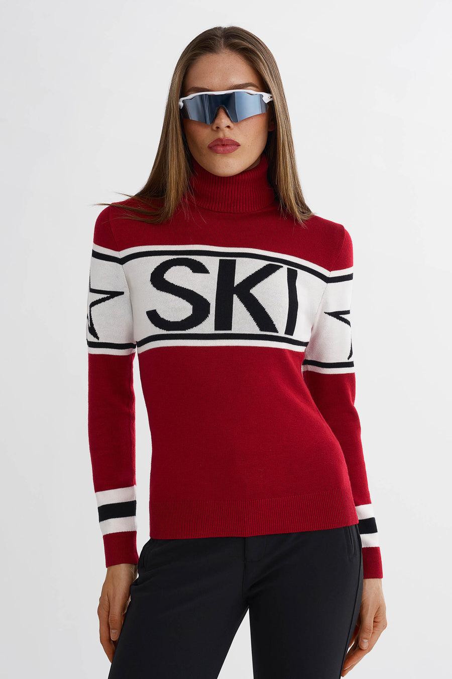 SKI Sweater · Röd/Vit/Svart
