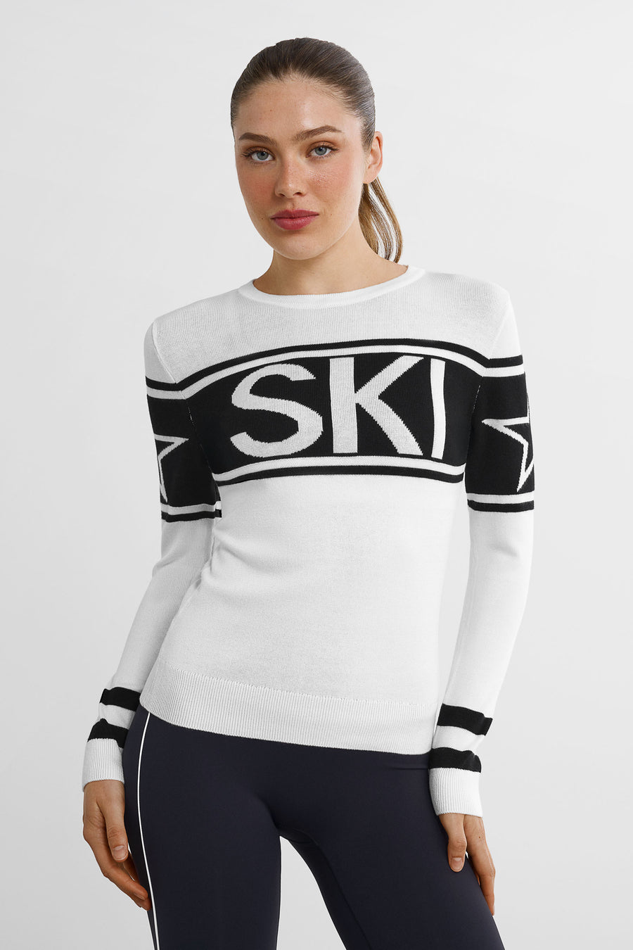 SKI Crewnecktröja · Vit svart