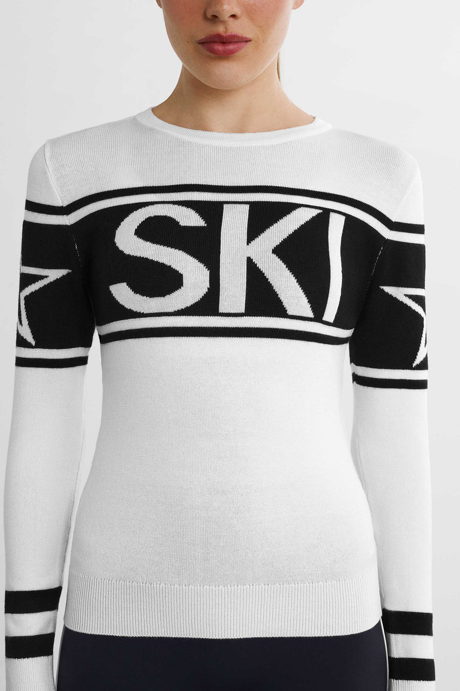 SKI Crewnecktröja · Vit svart