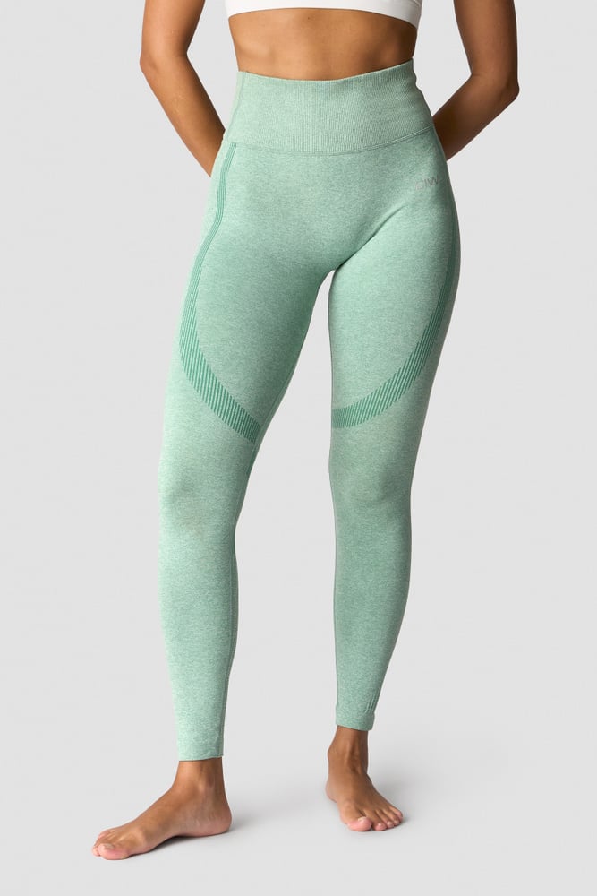 soft seamless tights wmn light green melange