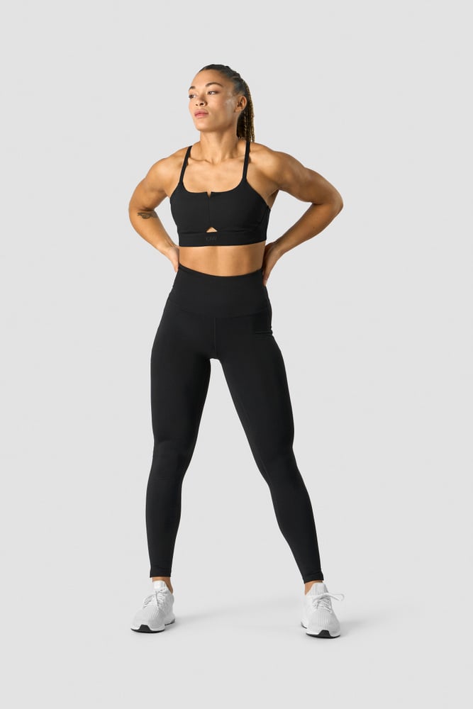 stride strappy sports bra black