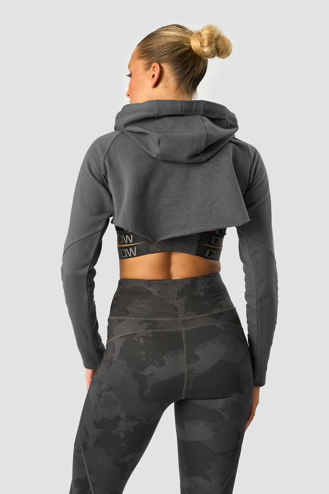 ultimate training cropped hoodie storm grey