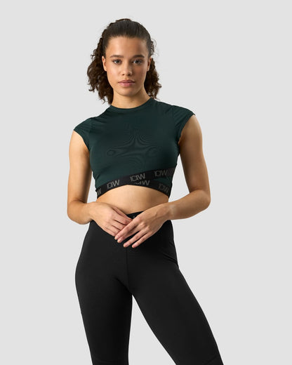 ultimate training cropped t-shirt deep green